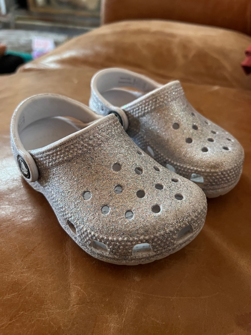 Lavender/ SilverGlitter Crocs-Style Clogs